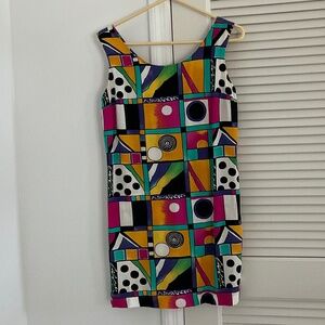 Vintage Retro mod Bold geographic mini shift dress